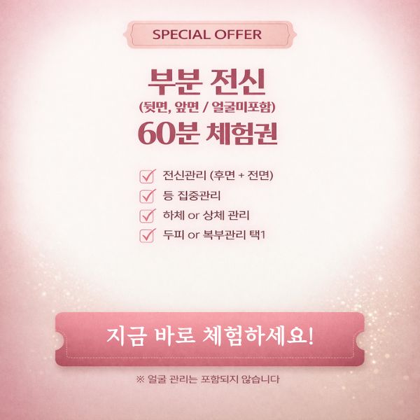 부분 전신 (뒷면, 앞면 / 얼굴미포함) 60분